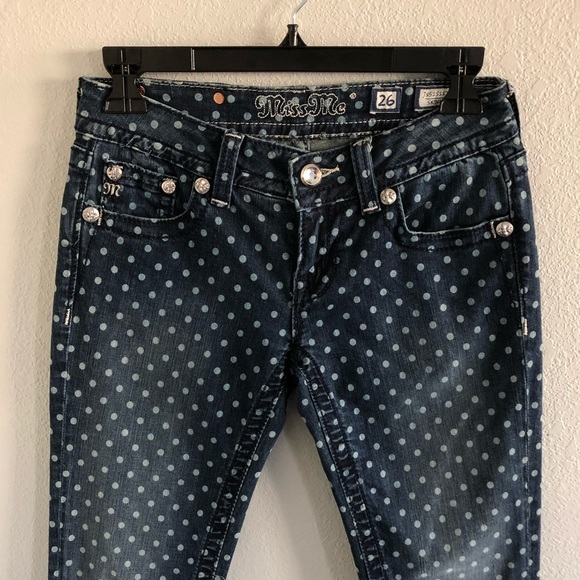 MISS ME polka dot skinny stretch jeans 26 - Picture 3 of 8